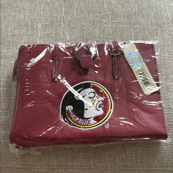 Alan Stuart Handbags - Alan Stuart Maroon Tote with Seminoles Emblem